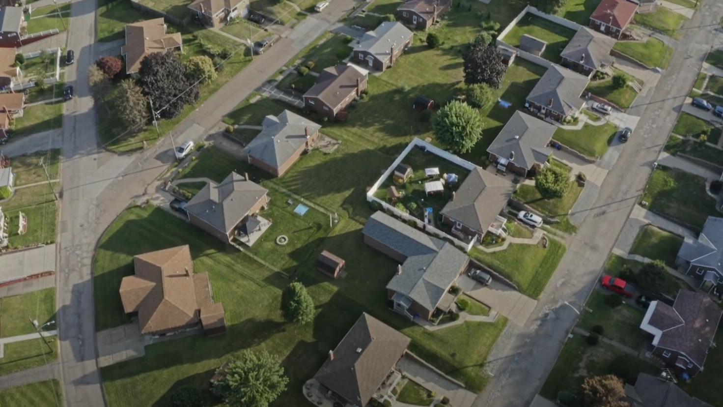 residential community of houses